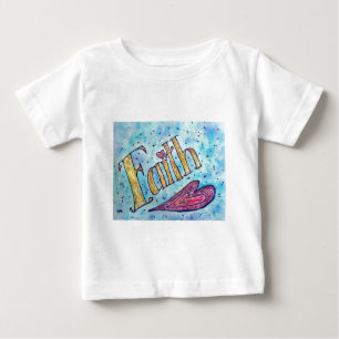 Camiseta Para Bebê Faith Motivational Word Shirts Inspiracionais