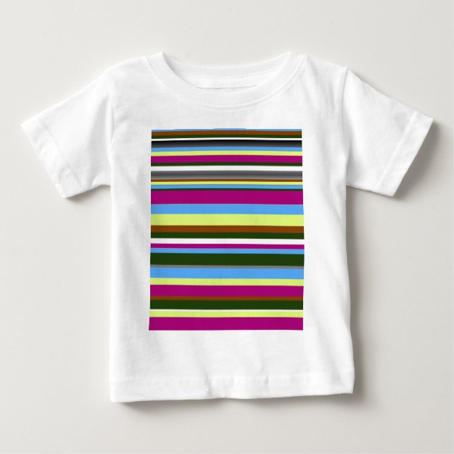 Camiseta Para Bebê Faixa de Designer Personalizada Colorida (Frente)
