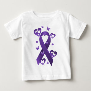 Camiseta Para Bebê Faixa de Sensibilização Roxa