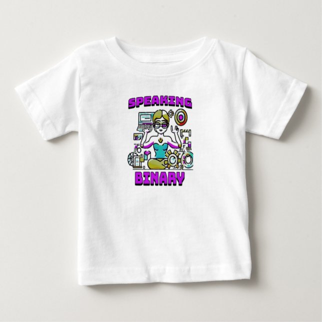 Camiseta Para Bebê Fala Binário (Frente)