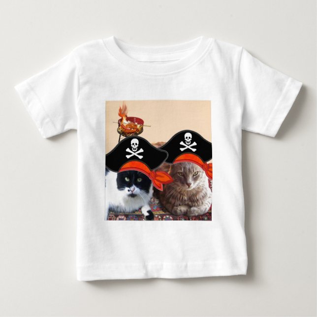 Camiseta Para Bebê Fale como um dia de pirata. (Frente)