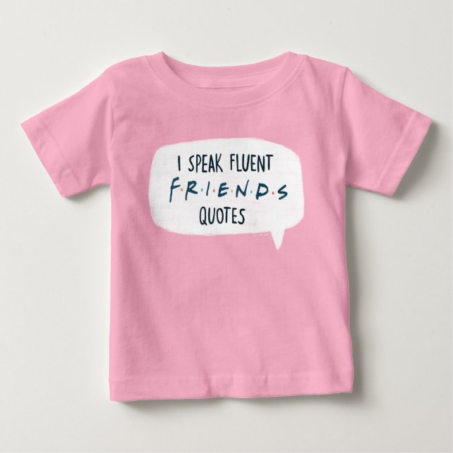 Camiseta Para Bebê Falo Citações Fluent Amigos™ (Frente)
