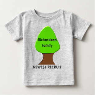 Camiseta Para Bebê Família Árvore mais novo recruta Roupa Personaliza