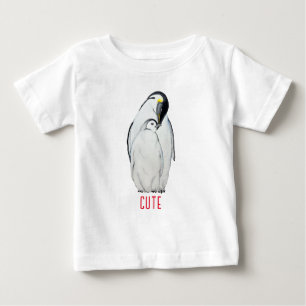 Camiseta Para Bebê Família bonita de pinguins imperadores T-Shirt