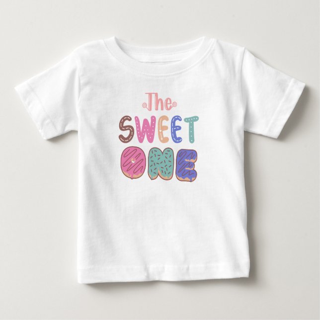 Camiseta Para Bebê Família Correspondente Doce Um Aniversário Pirulit (Frente)