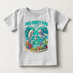 Camiseta Para Bebê Família de baleias "Pod Sweet Pod"
