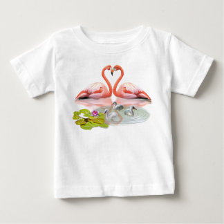 CAMISETA PARA BEBÊ FAMÍLIA DE FLAMINGO