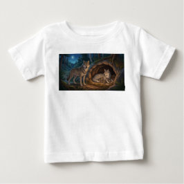 Camiseta Para Bebê Família de Lobos