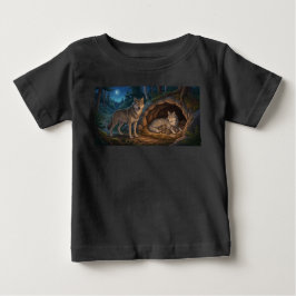 Camiseta Para Bebê Família de Lobos