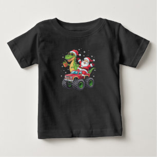 Camiseta Para Bebê Família de Natal Combinando Caminhão do Papai Noel