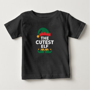 Camiseta Para Bebê Família de Natal Combinando com o Elfo Mais Fofo
