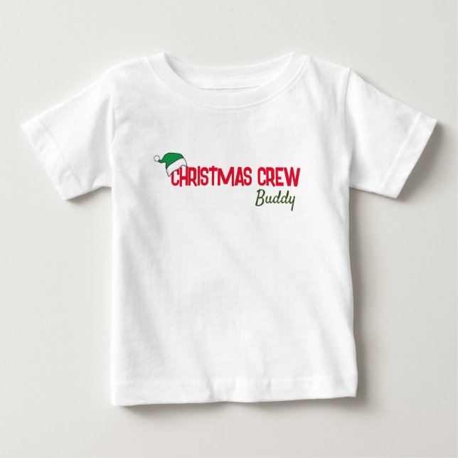 Camiseta Para Bebê Família de Tripulações de Natal Personalizadas Cor (Frente)