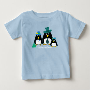 Camiseta Para Bebê Família Divertida de Pinguins de 3 Crianças de Nat