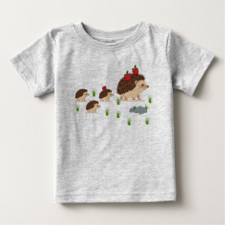 Camiseta Para Bebê Família Hedgehog.