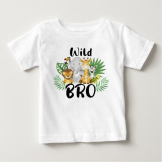 Camiseta Para Bebê Família Safari, primeiro aniversario Irmão Selvage