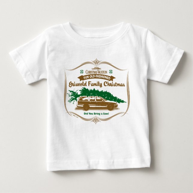 Camiseta Para Bebê Famoso Natal da família Griswold, velha e moída (Frente)