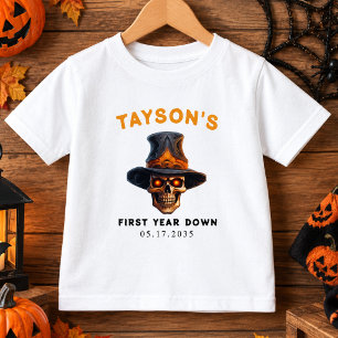 Camiseta Para Bebê Fantasia de Halloween de Caveira para Crianças – F