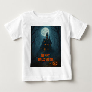 Camiseta Para Bebê Fantasia Gótica Castelo assombrado e Misty Moonl