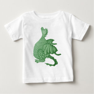 Camiseta Para Bebê fantasia mítica, criatura verde, dragão