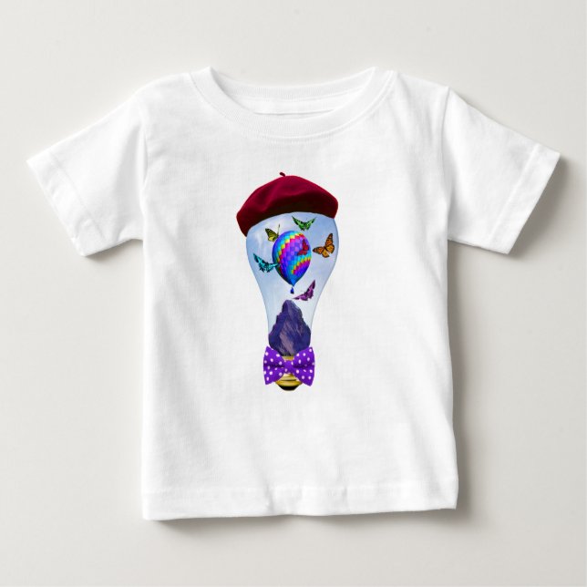Camiseta Para Bebê Fantasia Surreal Super Bonita (Frente)