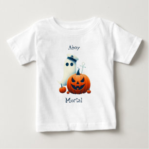 Camiseta Para Bebê Fantasma/abóboras do Dia das Bruxas, náutico/coste