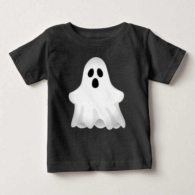 Camiseta Para Bebê Fantasma Adorável do Halloween (Frente)