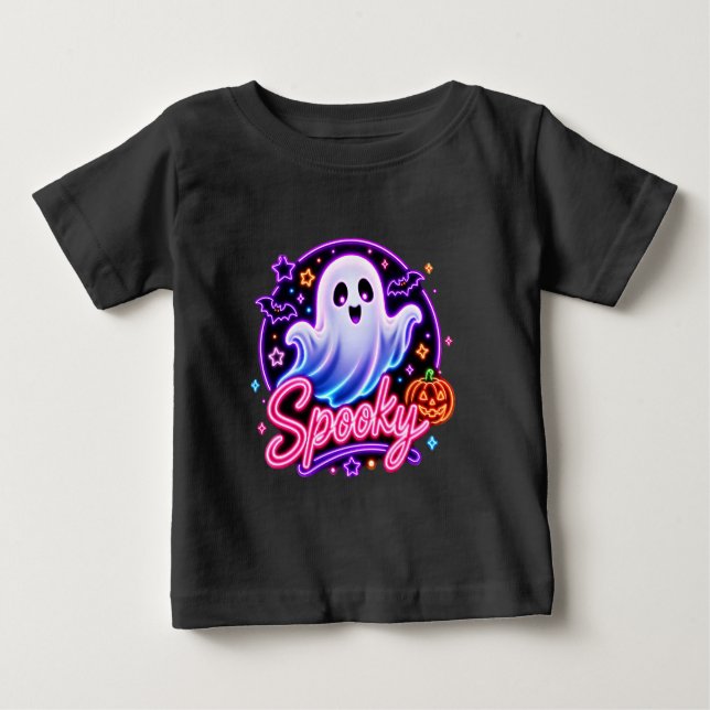 Camiseta Para Bebê Fantasma Assustador (Frente)