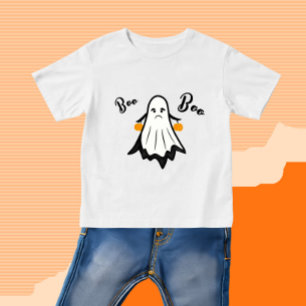 Camiseta Para Bebê Fantasma assustador com abóboras