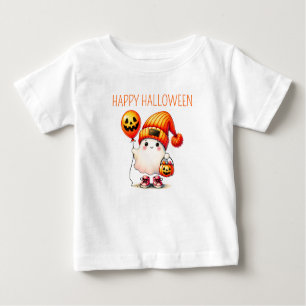 Camiseta Para Bebê Fantasma Bonita e Miúdos Pumpkins Felizes Dia das 