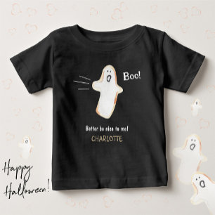 Camiseta Para Bebê Fantasma Bonito 'Boo!' Dia das Bruxas