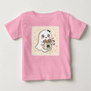 Camiseta Para Bebê Fantasma Bonito do Dia das Bruxas