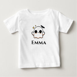 Camiseta Para Bebê Fantasma de Halloween fofo personalizável 