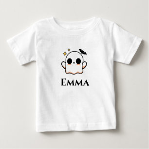 Camiseta Para Bebê Fantasma de Halloween fofo personalizável