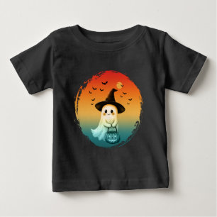 Camiseta Para Bebê fantasma fofo abóbora halloween outono temporada d