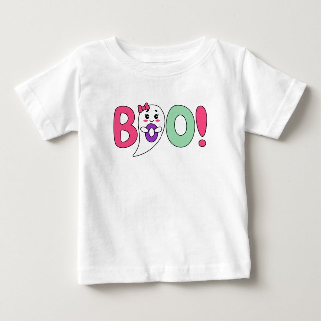 Camiseta Para Bebê fantasma fofo boo (Frente)