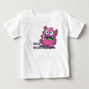 Camiseta Para Bebê Fantasma Kawaii, Custa Rosa
