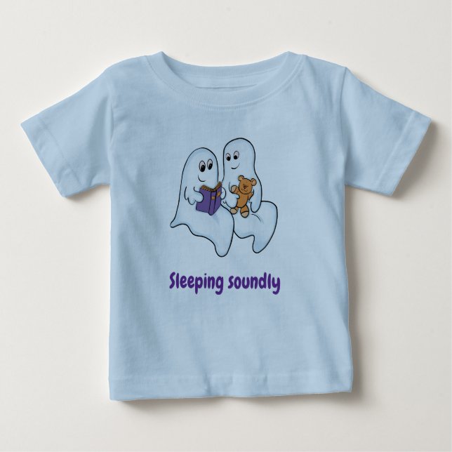 Camiseta Para Bebê Fantasmas bonitos lendo juntos no Halloween (Frente)