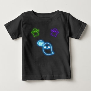 Camiseta Para Bebê Fantasmas Neon de Halloween