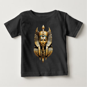 Camiseta Para Bebê Faraó Dourado com Tocado Real Arte