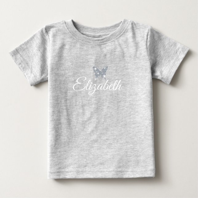 Camiseta Para Bebê farelo de diamante falso personalizado (Frente)