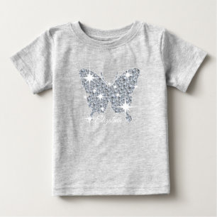 Camiseta Para Bebê farelo de diamante falso personalizado