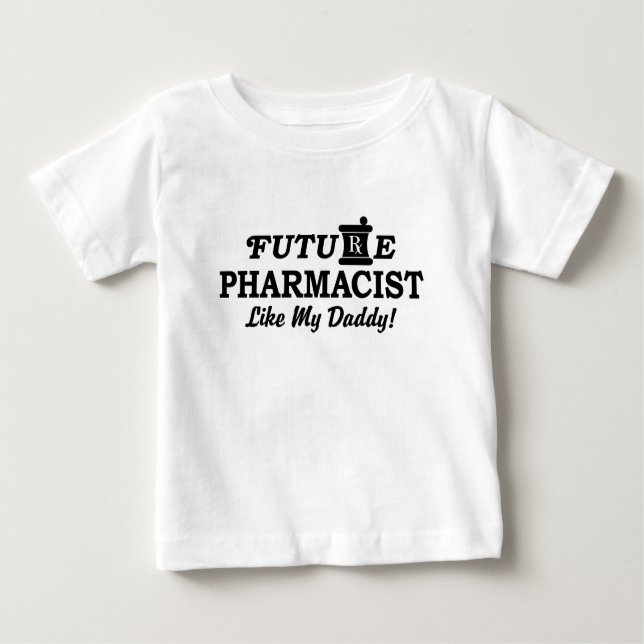 Camiseta Para Bebê Farmacêutico Futuro Como a minha Boca Pai (Frente)