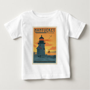 Camiseta Para Bebê Farol Brant Point Mães Nantucket