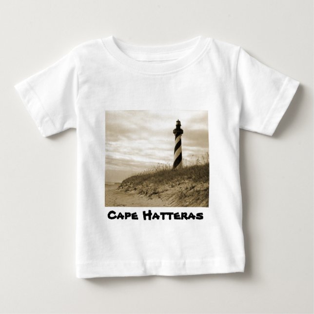 Camiseta Para Bebê Farol de Cape Hatteras (Frente)