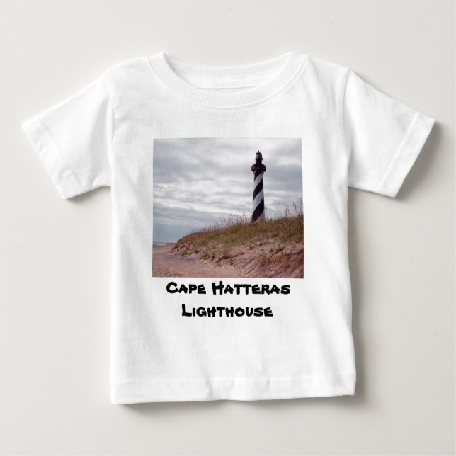 Camiseta Para Bebê Farol de Cape Hatteras (Frente)