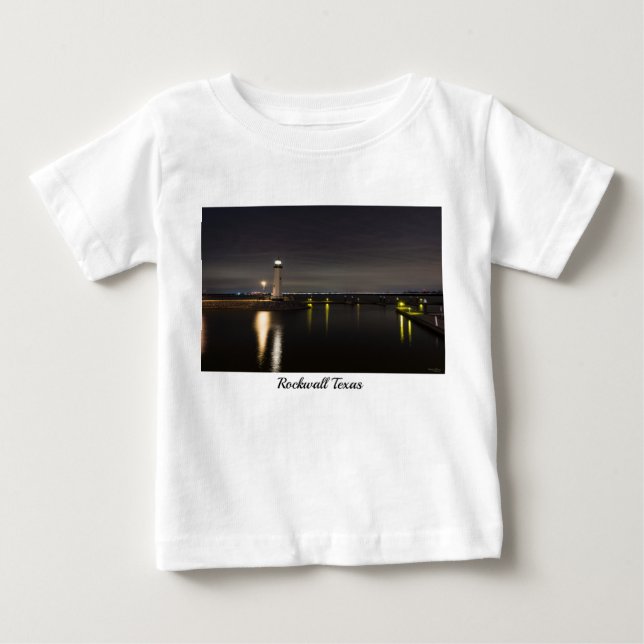 Camiseta Para Bebê Farol de Harbor Rockwall (Frente)