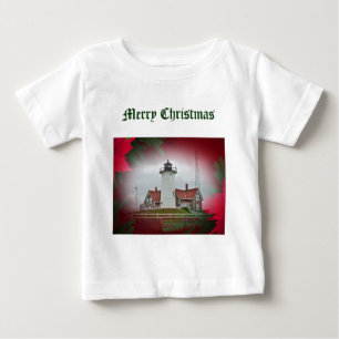 Camiseta Para Bebê Farol Nobska Point de Natal