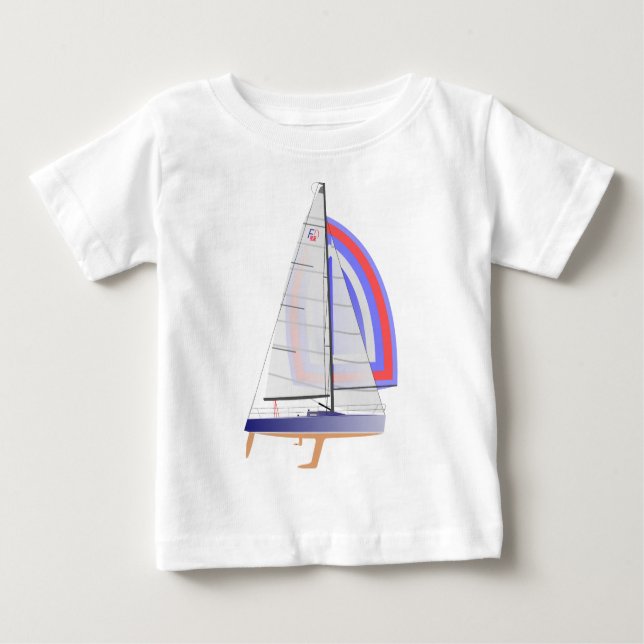 Camiseta Para Bebê Farr 30 um design que compete o veleiro (Frente)