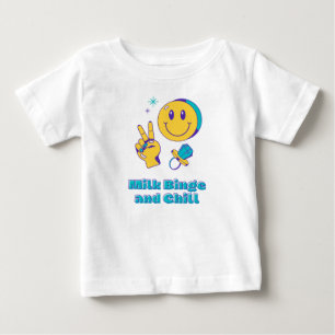 Camiseta Para Bebê Farra de leite e relaxar