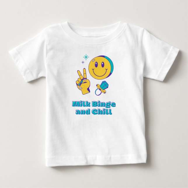 Camiseta Para Bebê Farra de leite e relaxar (Frente)